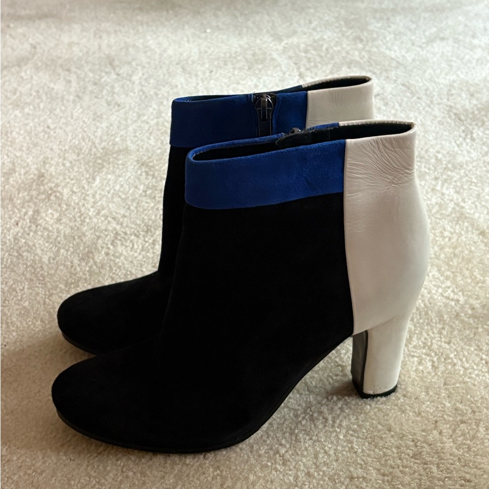 Sam Edelman Black and Blue Ankle Booties